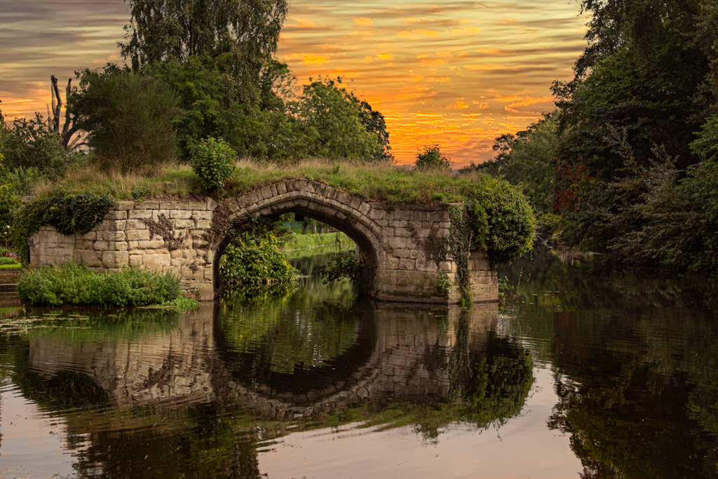 Sky-replacement-sunset-bridge